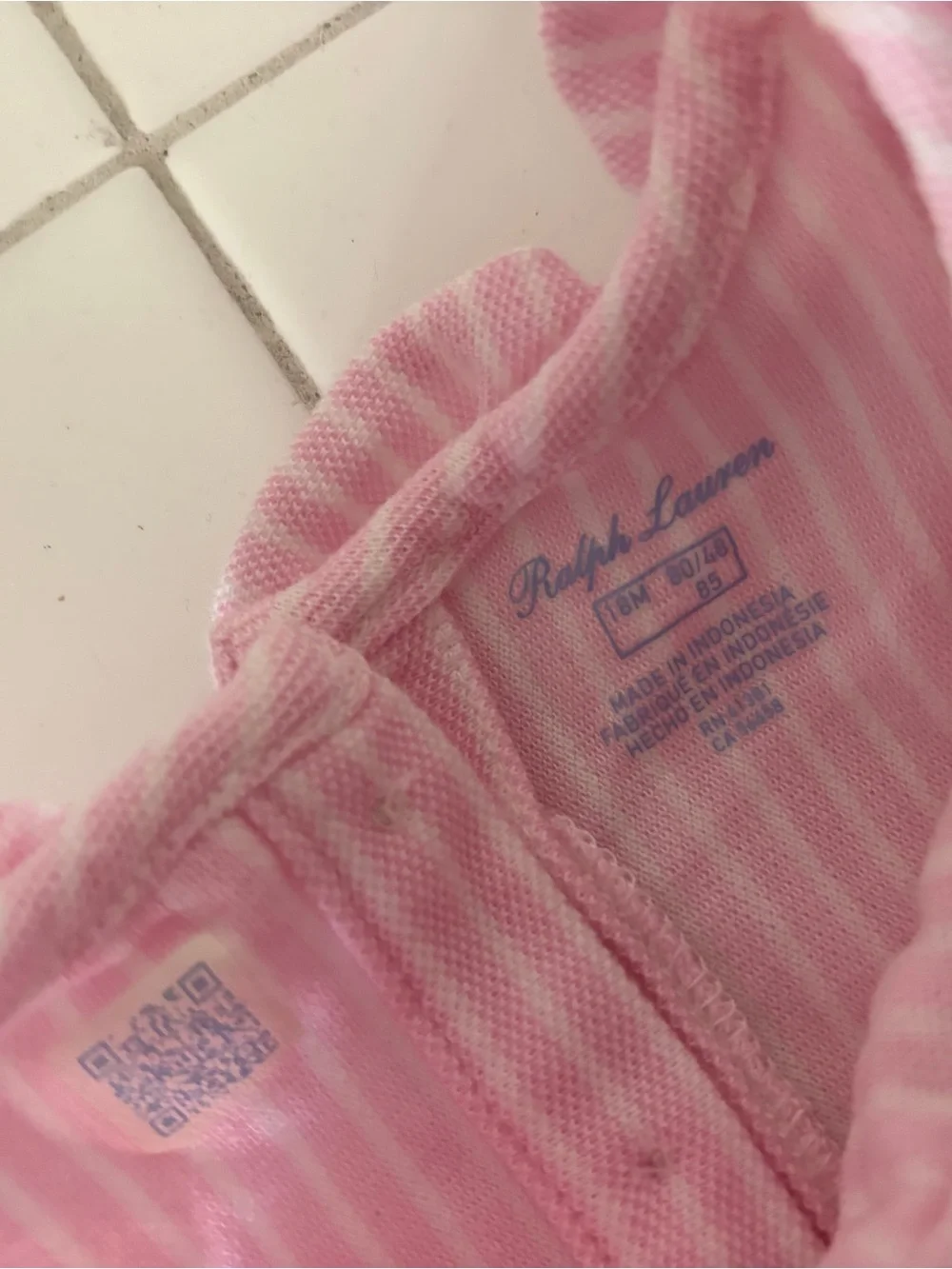2 Ralph Lauren Girls Striped One-Piece Rompers in Blue & Pink